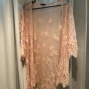 Torrid Pink Lace Kimono